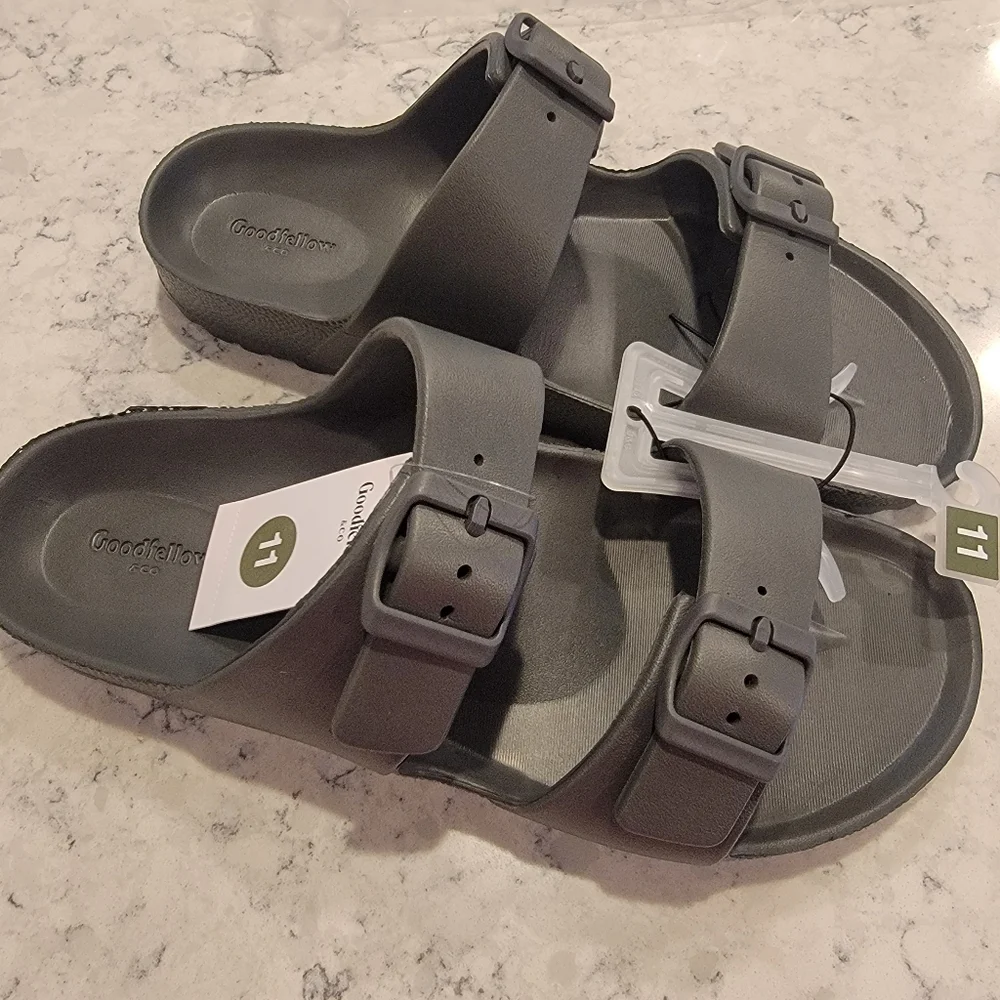 Goodfellow & Co. Carson Two Band Slide Grey Slip On Mens 11 NWT!